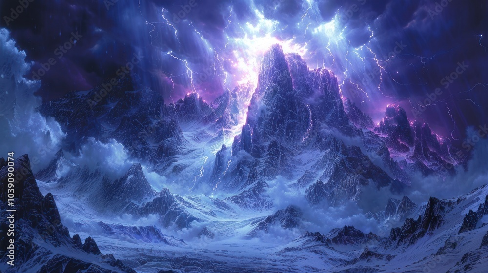 Lightning Strikes Mountain Peak Lightning Strikes Mountain Peak