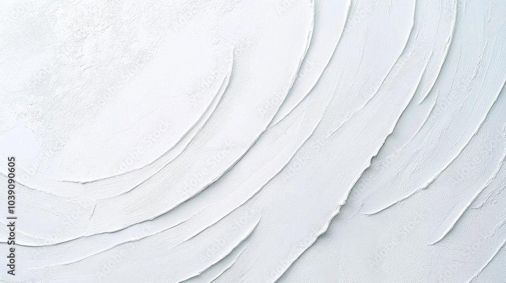 Obraz premium Textured white plaster surface with circular patterns, minimalist backdrop for girlhood design concept