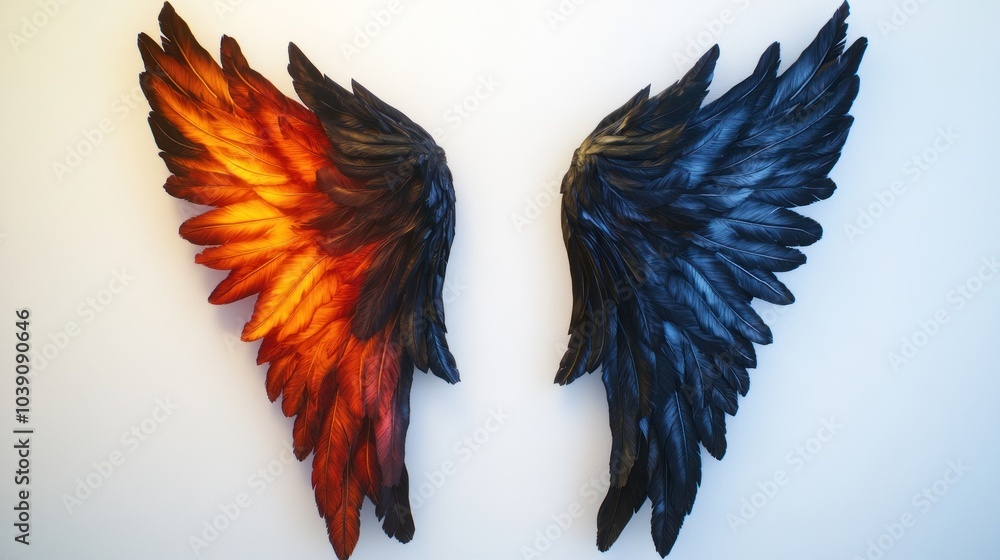 Obraz premium Fire and Dark Wings