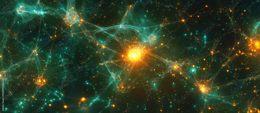 Abstract cosmic space with glowing nebula and stars. Abstract cosmic space with glowing nebula and stars.