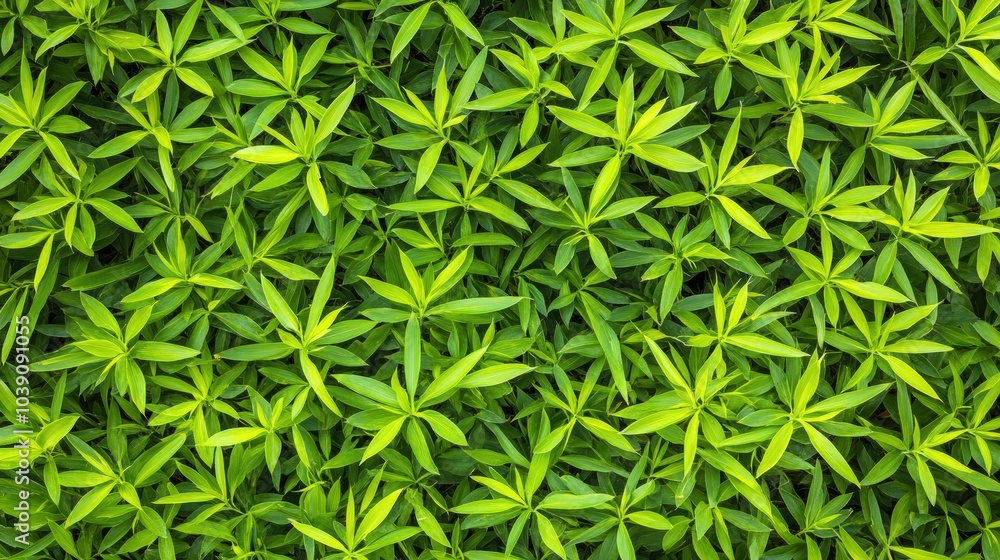Lush Green Leaves from Above View Lush Green Leaves from Above View