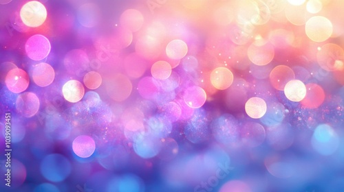 Dreamy bokeh background with soft pastel colors and glittering lights reflecting girlhood design, radiating warmth and wonder