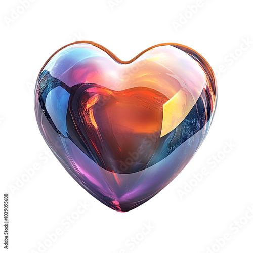 3D Heart Symbol on Transparent Background - Modern Romantic Design