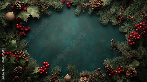 Fundo azul para Natal e Ano Novo com espaço para criação de conteúdo natalino, mensagem de amor, mensagens de paz ou para uso comercial photo