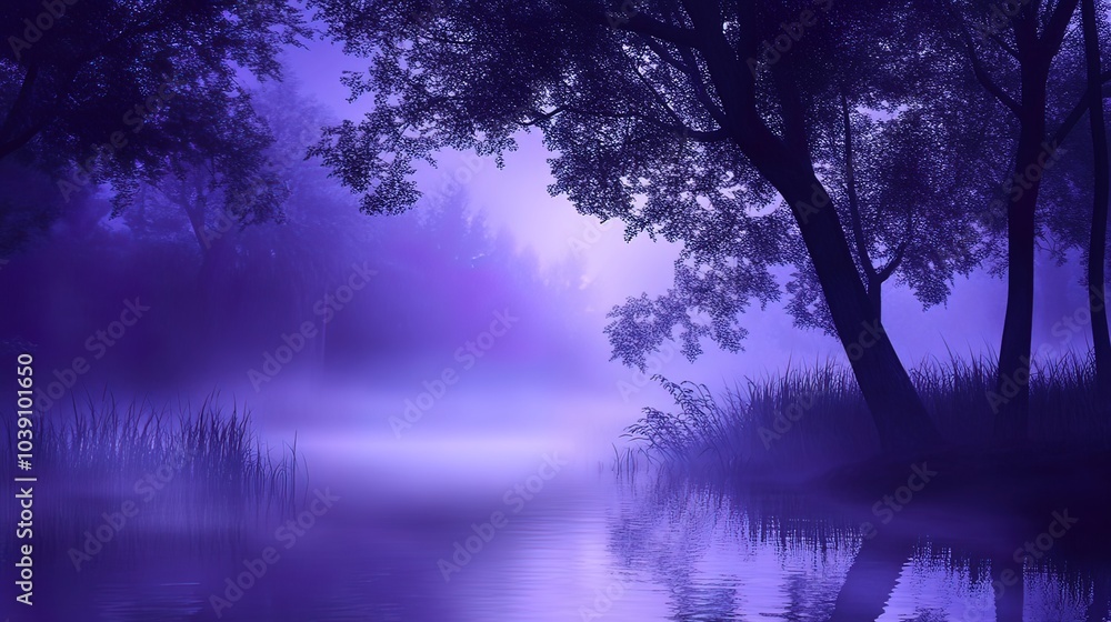 Purple Mist over Serene River Purple Mist over Serene River