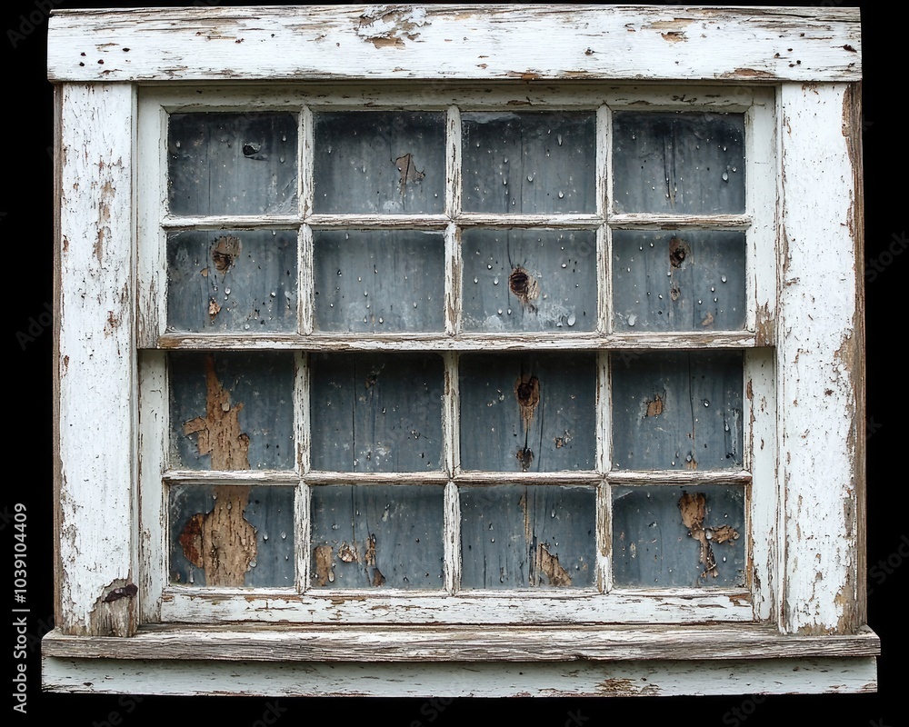 Old wooden window with peeling paint. Perfect for projects with themes of decay, abandonment, or aging. Old wooden window with peeling paint. Perfect for projects with themes of decay, abandonment, or aging.