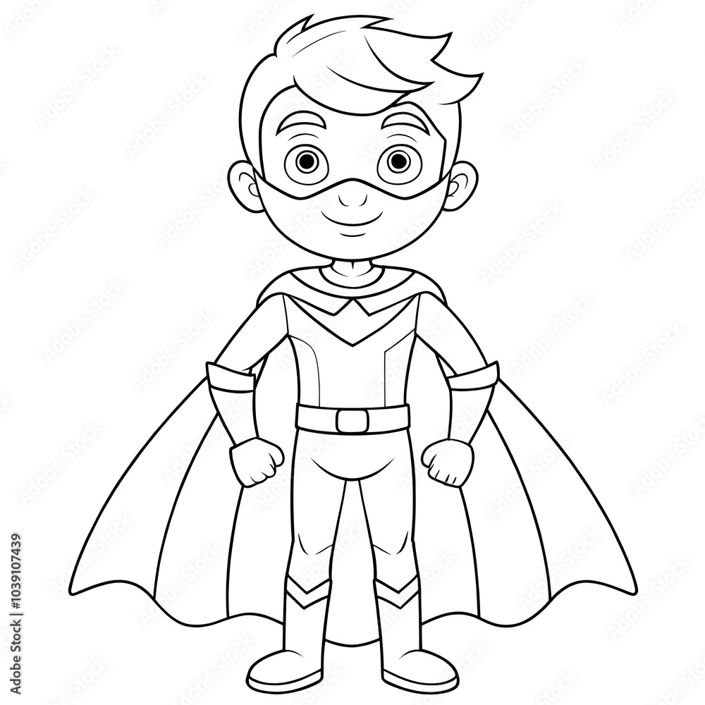 Fototapeta premium coloring sheet of superhero 