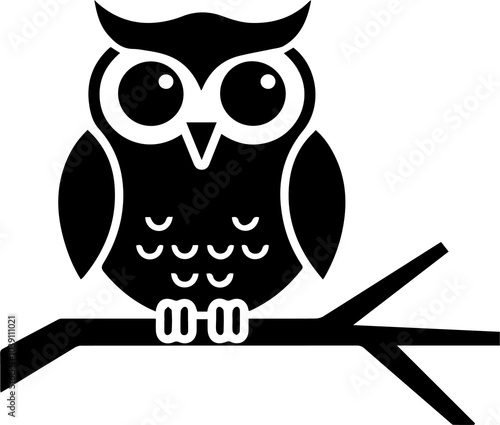 Owl vector for logo or icon,clip art, drawing Elegant  style Illustration photo