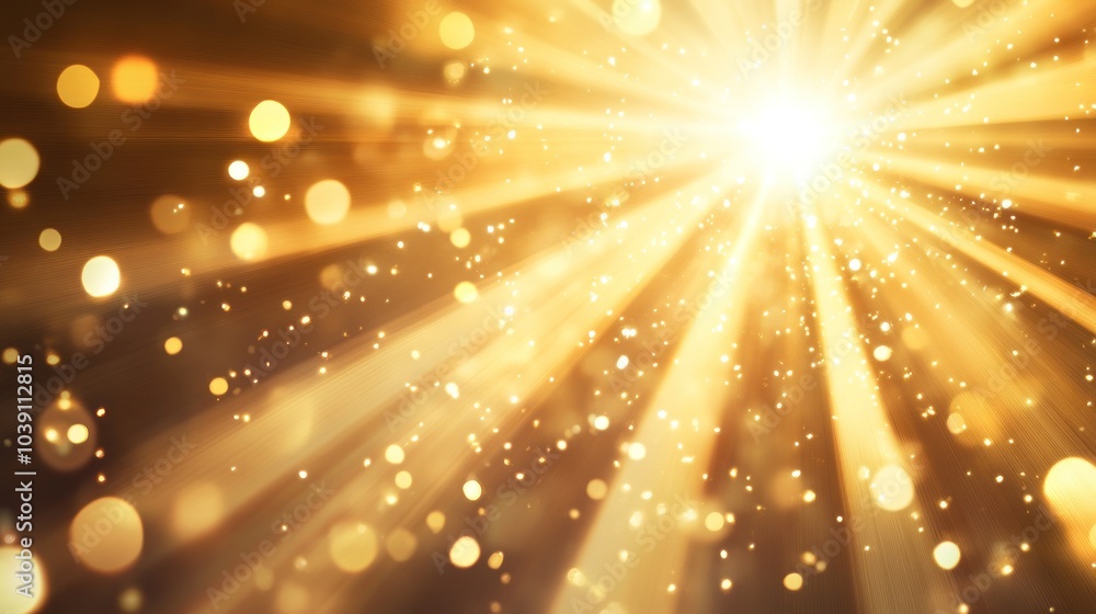 Obraz premium Golden Light Rays Abstract Background