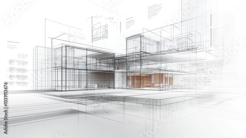 Architectural blueprint showcasing a modern building design.