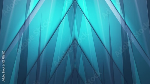 Ultra modern technology loop cyan blue background, hi-tech digital information presentation, slow motion sharp triangular lines moving up.  