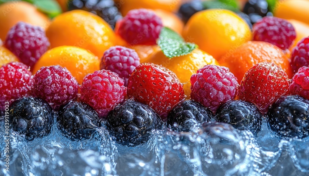 Fresh raspberries, blackberries, and apricots. This image depicts a variety of fresh fruits, ideal for representing health and wellness. Fresh raspberries, blackberries, and apricots. This image depicts a variety of fresh fruits, ideal for representing health and wellness.
