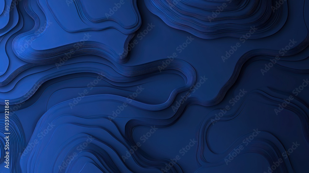 Abstract 3D Blue Wavy Lines Abstract 3D Blue Wavy Lines
