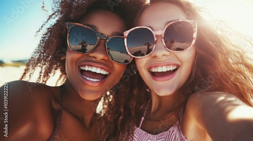 Best friends taking a selfie together, showing playful expressions