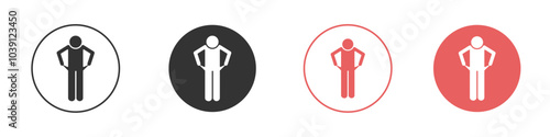 poor person empty pockets icon Flat set in black and white color