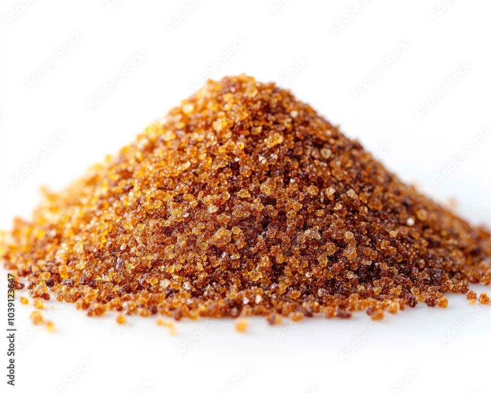 Brown sugar crystals close-up. Perfect for food, drink, or recipe website designs. Brown sugar crystals close-up. Perfect for food, drink, or recipe website designs.