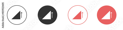Free Download Uphill icon Flat set in black and white color - GFXLoad