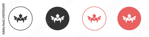 valkyrie icon Flat set in black and white color
