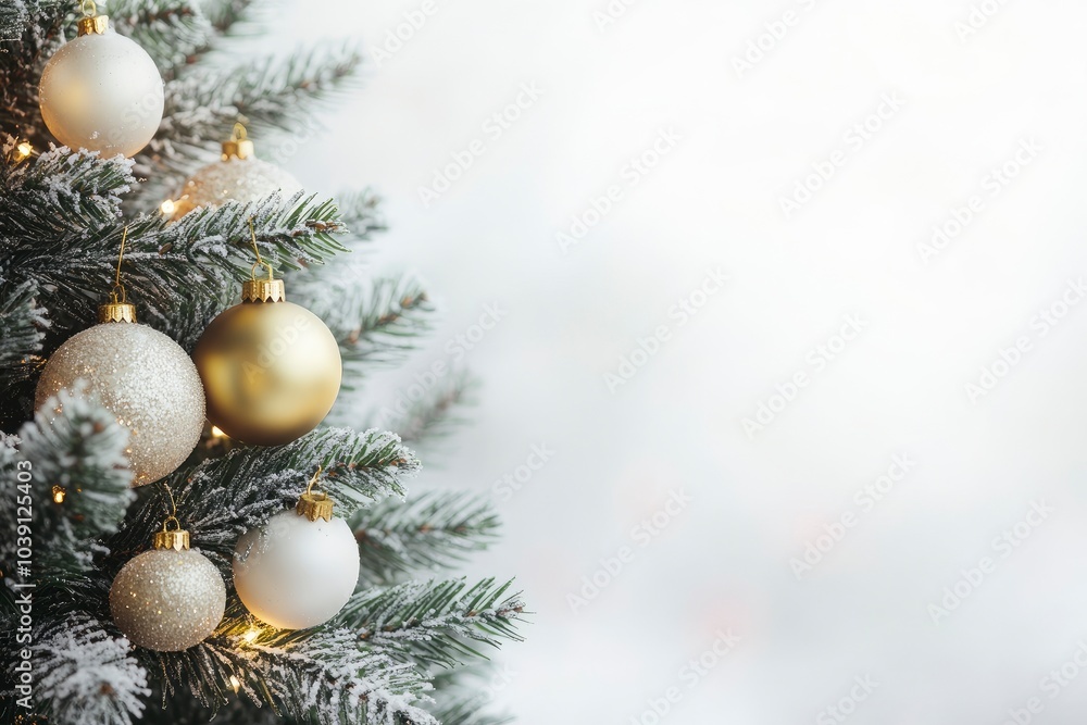 custom made wallpaper toronto digitalClose Up of a Christmas Tree With Ornaments close up, copy space background - generative ai