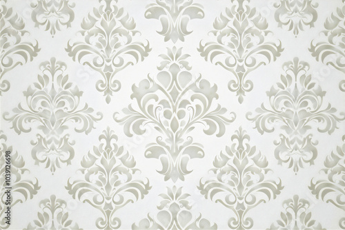 seamless white damask wallpaper version 9 photo