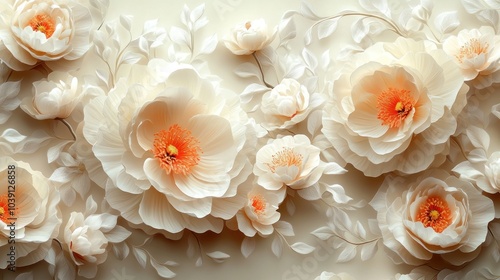 White Flowers Background