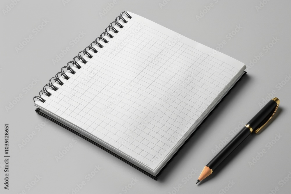Notebook mockup blank isolated gray background Notebook mockup blank isolated gray background