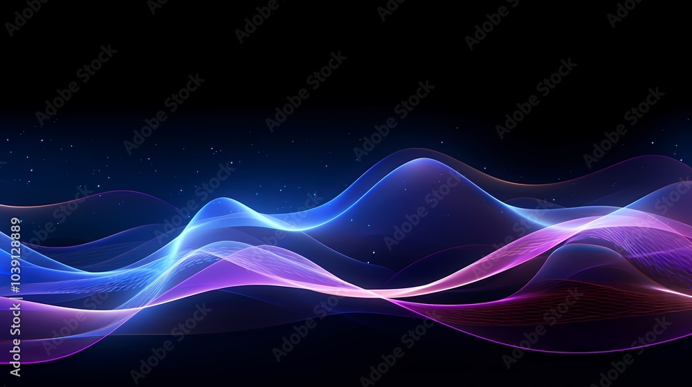 custom made wallpaper toronto digitalDigital technology blue and purple abstract sound wave PPT poster background