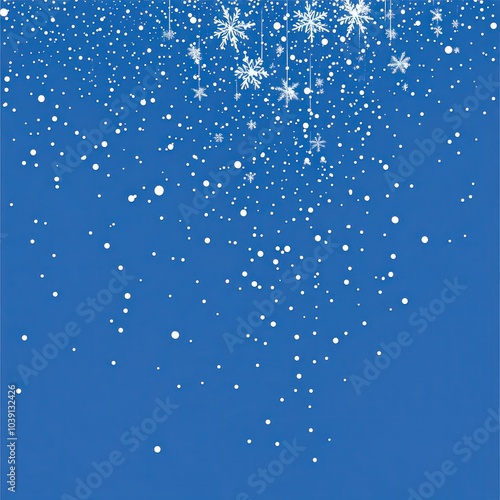 Winter Wonderland: Christmas Sky with Falling Snowflakes - Vector Snowfall Illustration