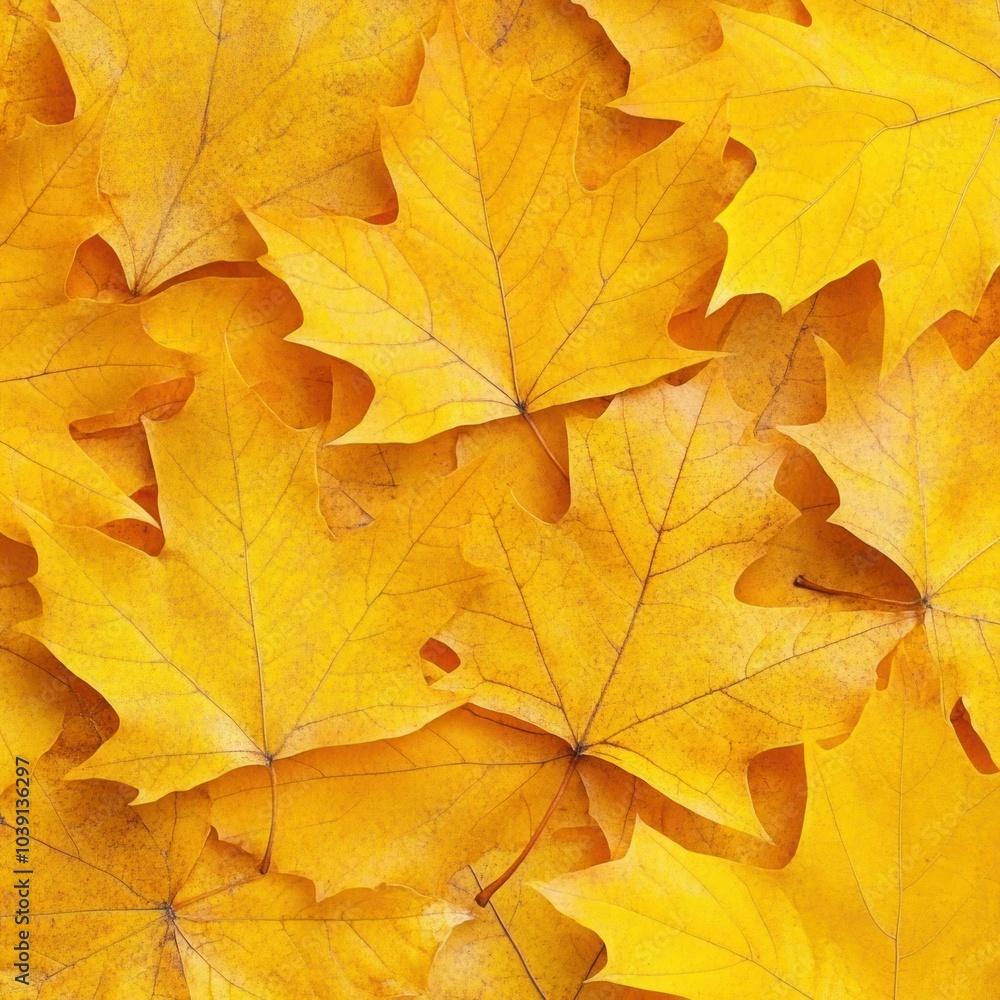 Autumn Foliage Texture: Close-Up of Yellow Fallen Leaves Background Autumn Foliage Texture: Close-Up of Yellow Fallen Leaves Background