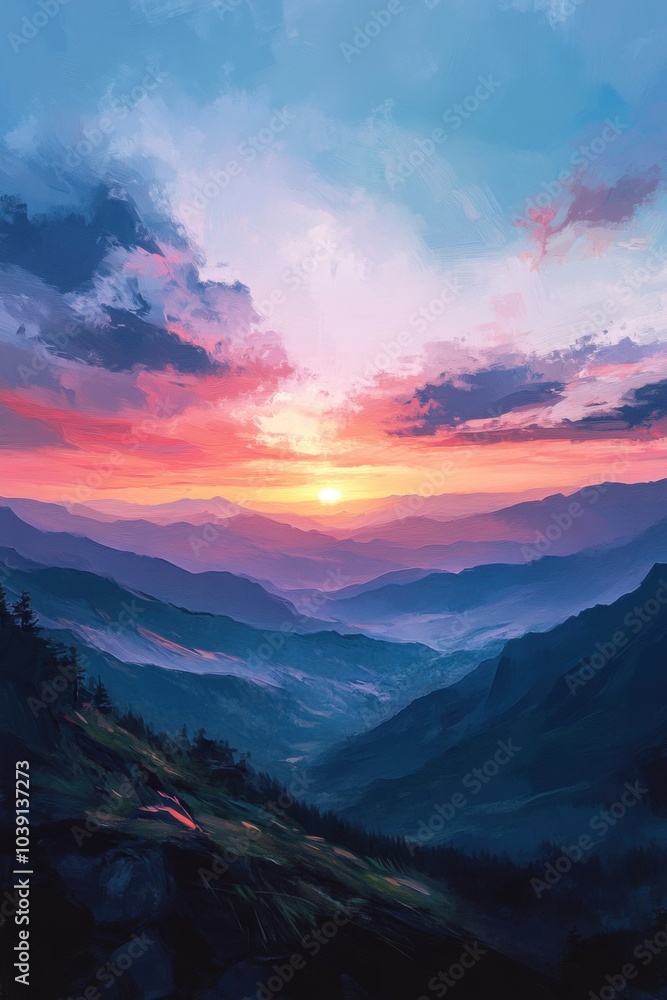 Sunset Serenade: A Symphony of Skies and Mountains Sunset Serenade: A Symphony of Skies and Mountains