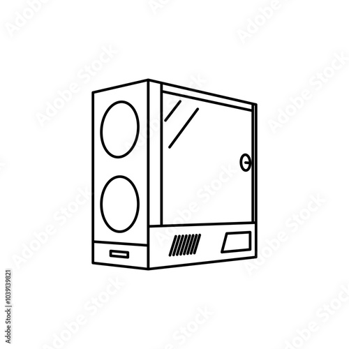 PC case icon gaming components