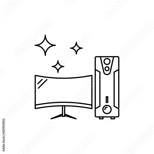 A set of gaming PC icons