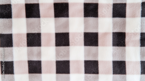 Black and white gingham seamless pattern background texture