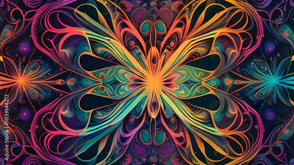 Exquisit colorful background with flowers and patterns Exquisit colorful background with flowers and patterns