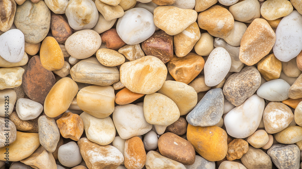 Close up of smooth, colorful river rocks, perfect for nature background or texture Close up of smooth, colorful river rocks, perfect for nature background or texture