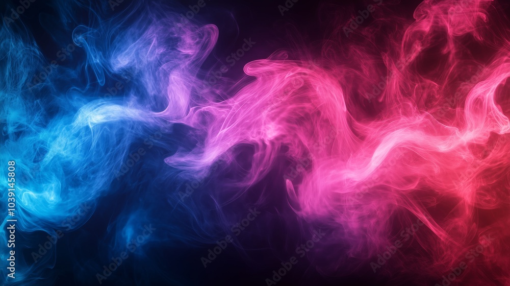 Black background with neon pink and blue smoke Black background with neon pink and blue smoke