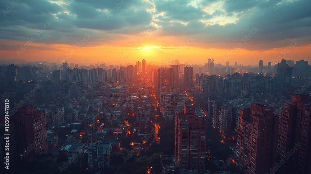 Fototapeta premium Cityscape Sunset