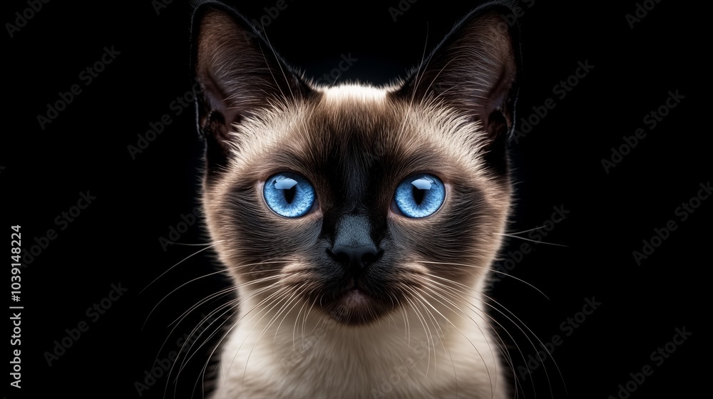 Siamese cat with blue eyes Siamese cat with blue eyes