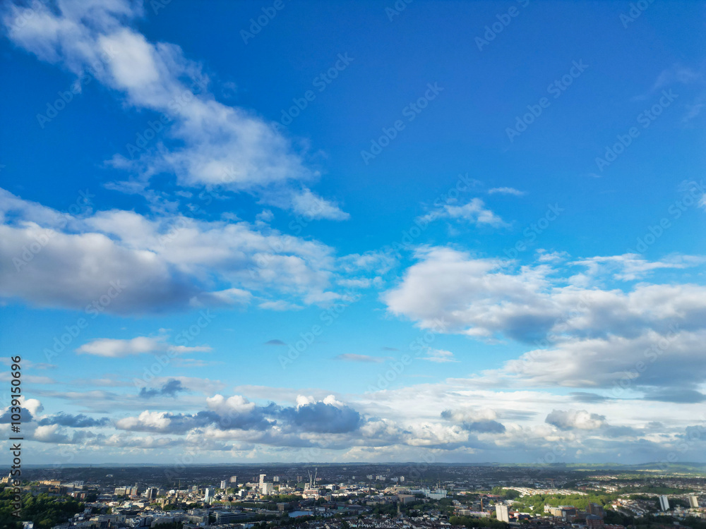 An Aerial View of Buildings at Central Bristol City of Southwest of England, United Kingdom. May 27th, 2024. The High Angle Footage Was Captured with Drone's Camera from High Altitude. An Aerial View of Buildings at Central Bristol City of Southwest of England, United Kingdom. May 27th, 2024. The High Angle Footage Was Captured with Drone's Camera from High Altitude.