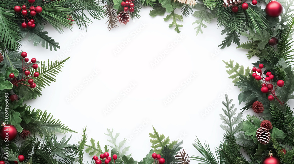 Christmas Decoration Frame Green Red White Holiday Christmas Decoration Frame Green Red White Holiday