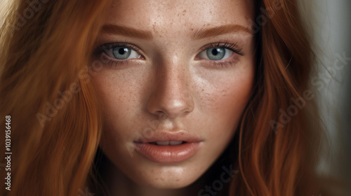 Wallpaper Mural A stunning closeup of a young womans freckled skin, radiating natural beauty and charm. Torontodigital.ca