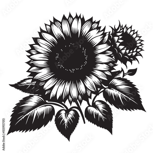sunflower vector silhouette