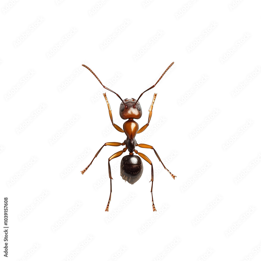 view of an ant with a detailed body structure transparant background view of an ant with a detailed body structure transparant background