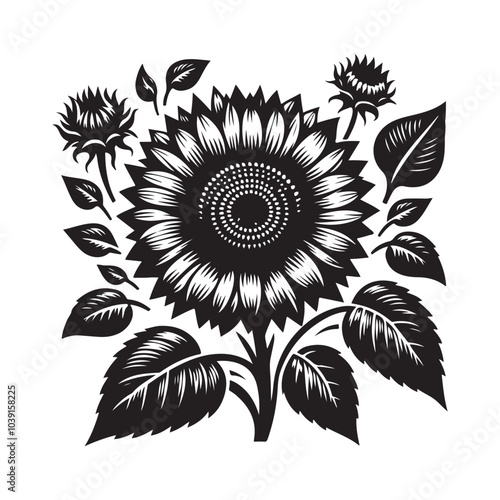 sunflower vector silhouette