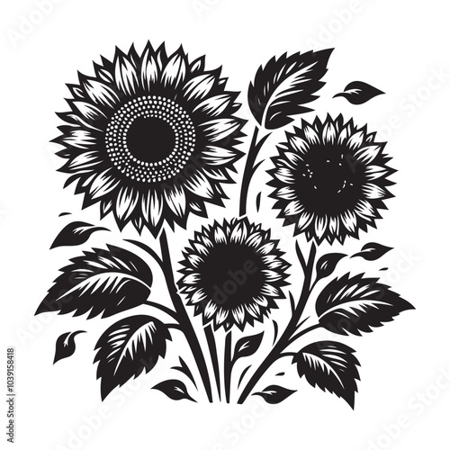 sunflower vector silhouette