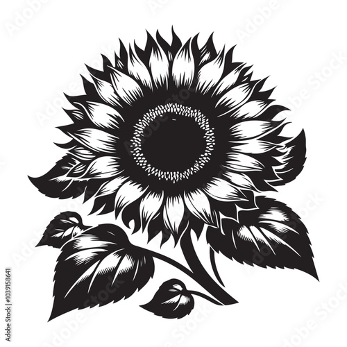 sunflower vector silhouette