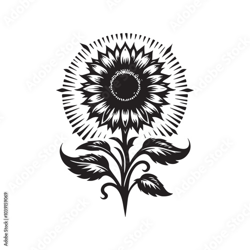 sunflower vector silhouette