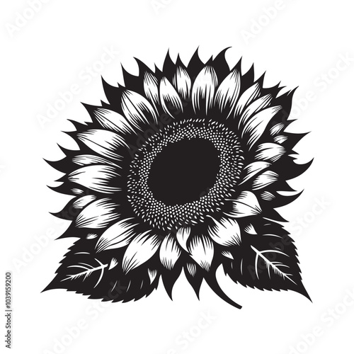 sunflower vector silhouette
