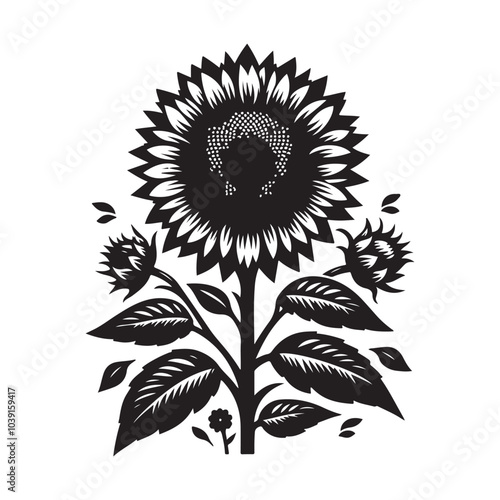sunflower vector silhouette