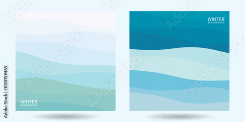 Abstract winter background design, abstract waves background, abstract blue waves for banner, card, template.